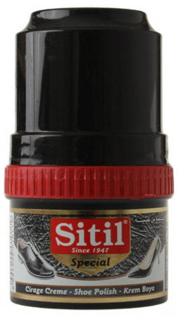 Крем-краска черная "Sitil" для обуви с губкой 60 мл.