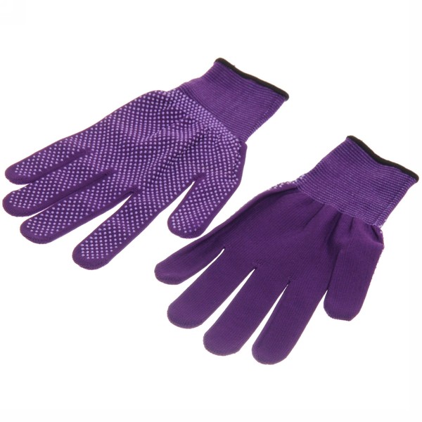 Перчатки нейлоновые с ПВХ, фиолетовые