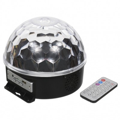 Светодиодный диско-шар "Magic Ball" с пультом управления, Bluetooth и флешка, 18 см.