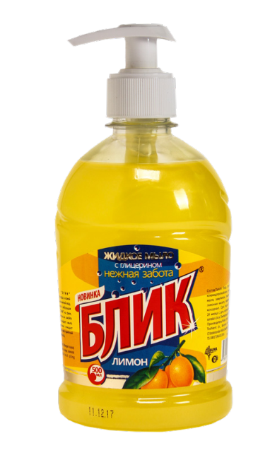 Жидкое мыло для рук БЛИК Лимон, 500 г.
