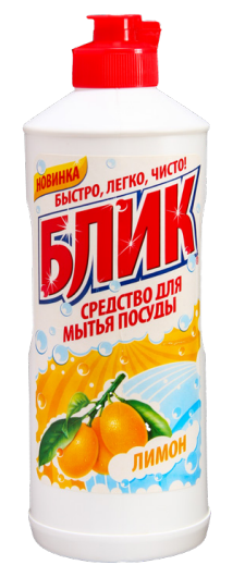 Жидкое средство для мытья посуды БЛИК Лимон, 500 г.