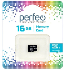 Карта памяти Perfeo microSD 16GB (Class 10), без адаптера