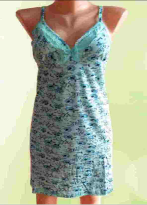 Сорочка ночная женская на лямках, 44-56 размер